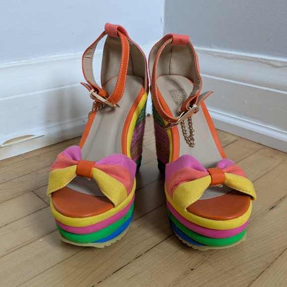 Multicolored wedge sandals - Picture 3 of 3